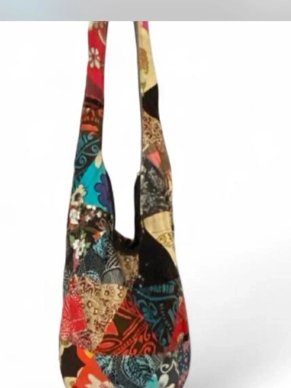 Boho Patchwork Floral Hobo Bag in Multicolor